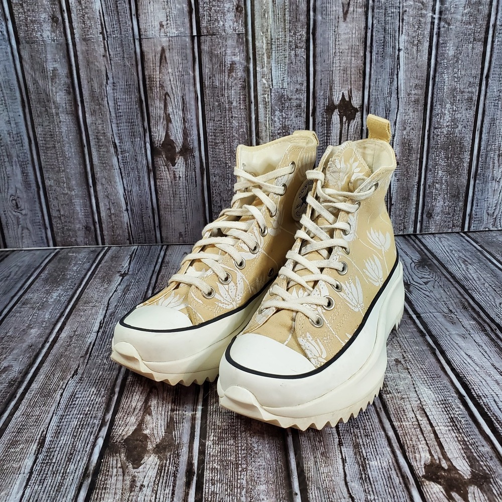 Converse Unisex Run Star Hike High Platform Sneakers Sesame 171921C Size 8W/6.5M
